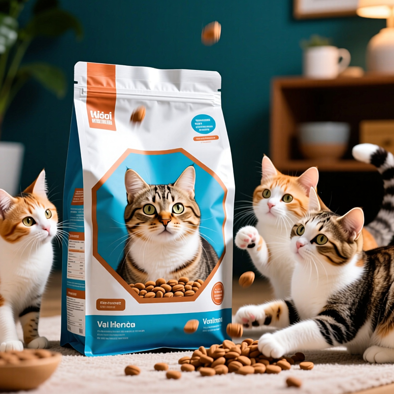 Bolsa protectora multicapa de PET/AL/PE con sello de ocho lados para comida para gatos