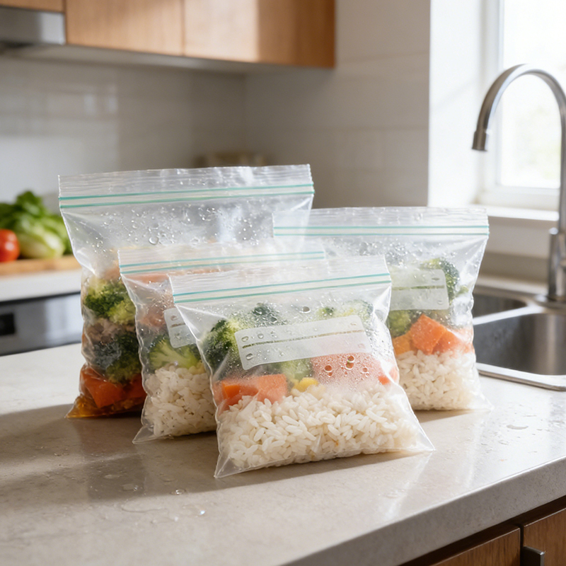 Película de bolsa de retorta compuesta transparente PET/PA/RCPP, PET/AL/PA/RCPP