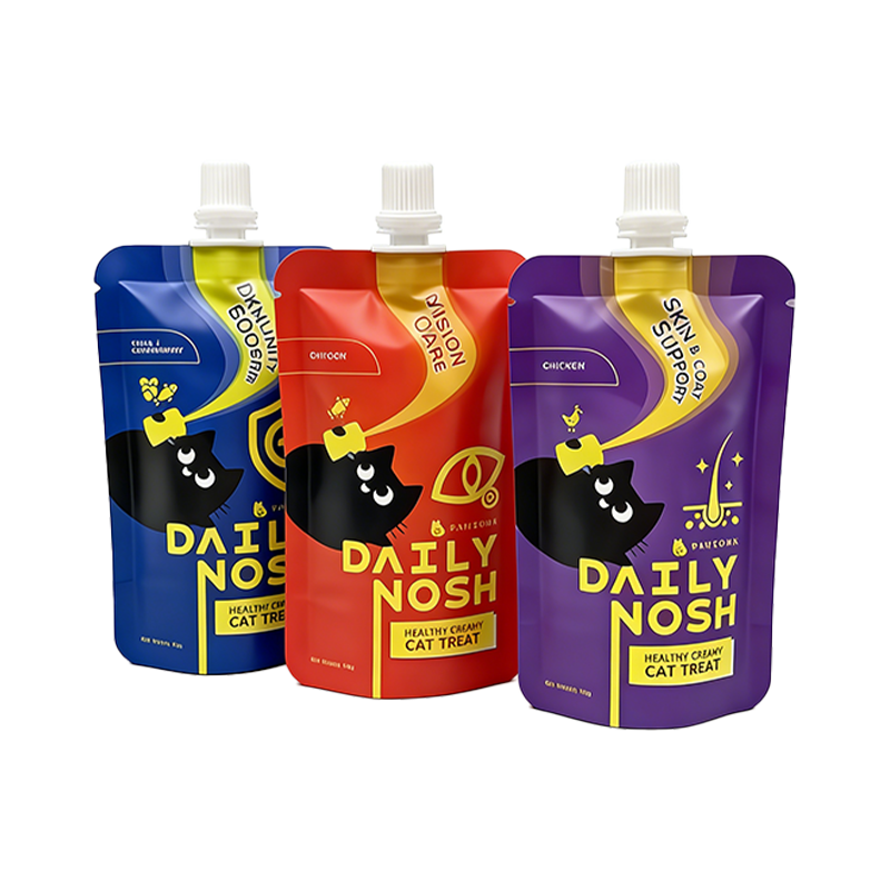 Bolsa stand-up con boquilla sellada en tres lados