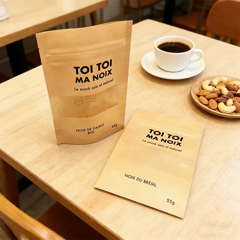 Bolsa stand-up kraft con zipper